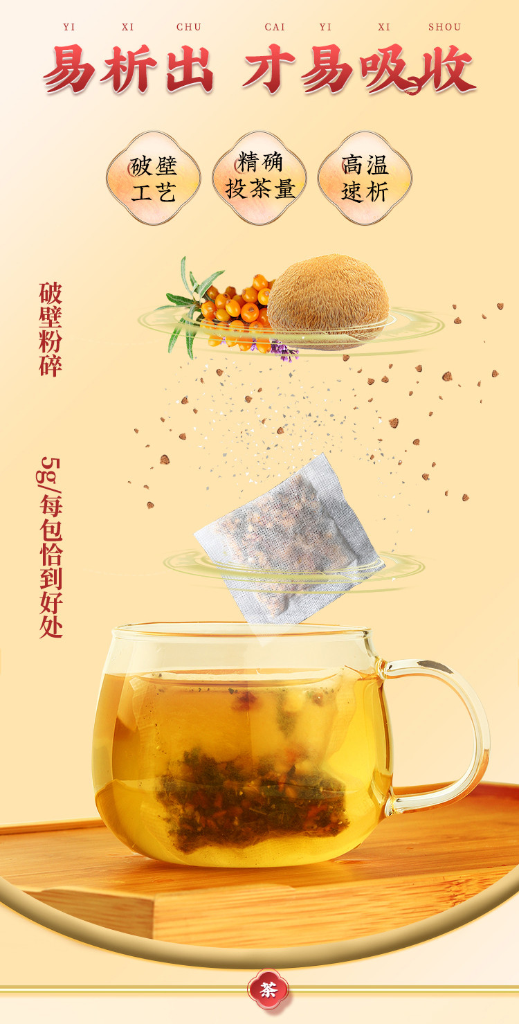 丁香猴頭菇沙棘茶 山藥橘皮梔子茶口苦茶