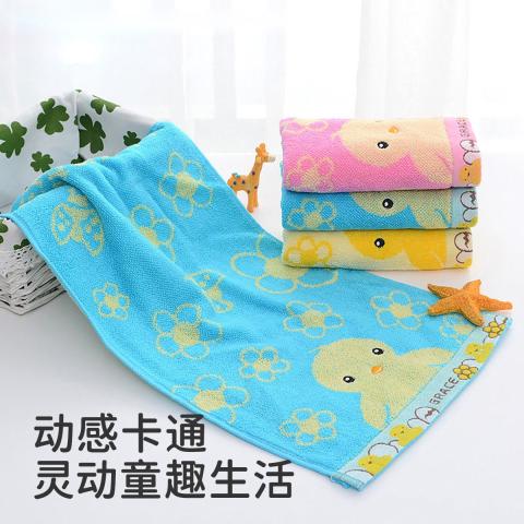 洁丽雅 纯棉毛巾4条装全棉儿童毛巾柔软强吸水舒适方巾童趣洗脸小毛巾 图片 5