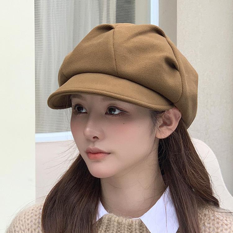 英瑞特 【一帽多戴】女秋冬季云朵八角帽韩版百搭贝雷帽显脸小复古画家帽