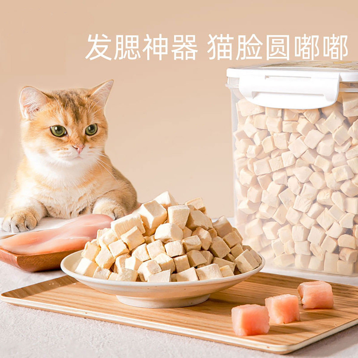 神经猫 猫咪纯鸡肉冻干猫零食营养增肥发腮鸡肉粒冻干主食猫粮全家桶