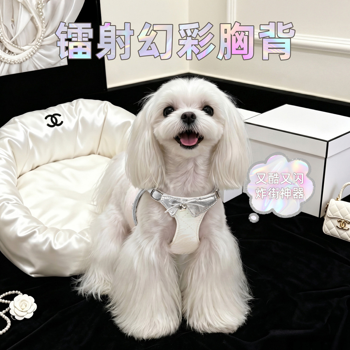 MIKI PET 狗牵引绳小狗胸背遛狗绳小型犬胸背带宠物牵狗绳背心式幼犬专用