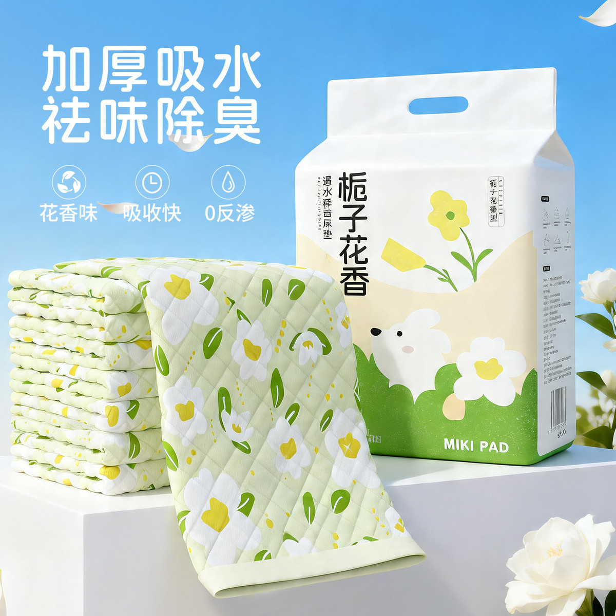 MIKI PAD 狗狗尿垫加厚除臭吸水一次性宠物隔尿垫片引导上厕所猫咪幼犬专用