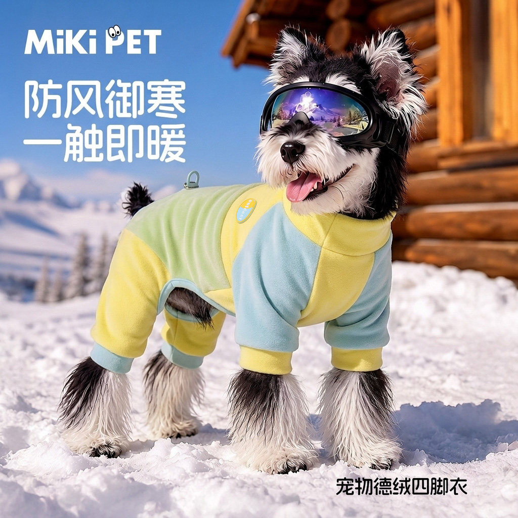 MIKI PET 狗狗衣服秋冬季德绒自发热保暖雪纳瑞比熊泰迪中小型犬宠物四脚衣
