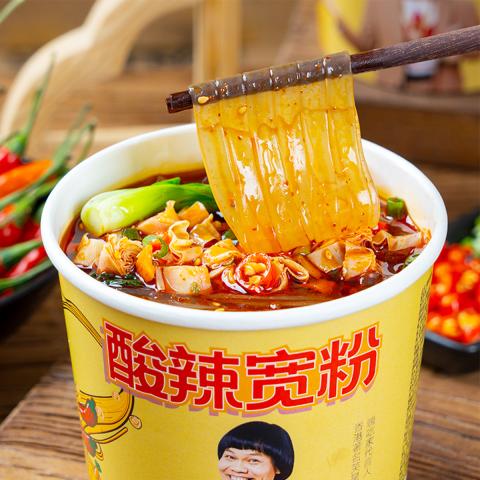 嗨吃家 酸辣粉/宽粉105gx6桶装 红薯粉丝米线夜宵泡面方便速食品整箱 图片 3