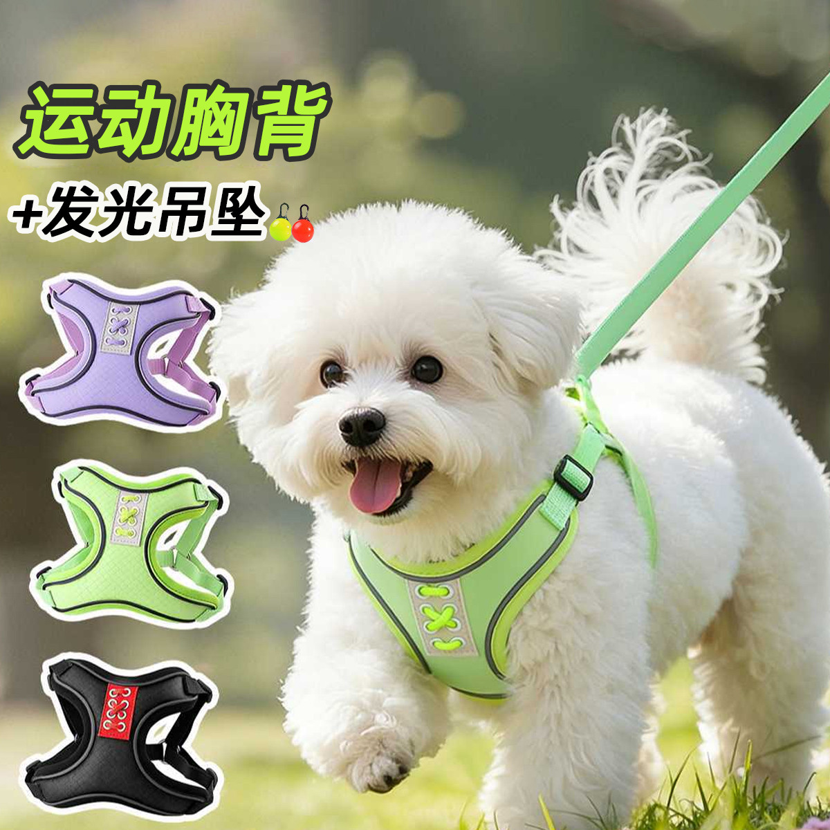 贝倍趣 【4斤-45斤】轻量款胸背狗狗牵引绳中小型犬狗狗胸背带宠物狗绳