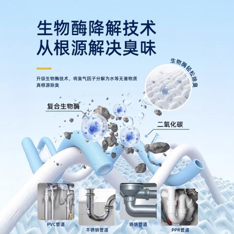 PISSA 【两瓶装】下水道除臭剂养护管道除异味卫生间地漏防飞虫除味留香 图片 7