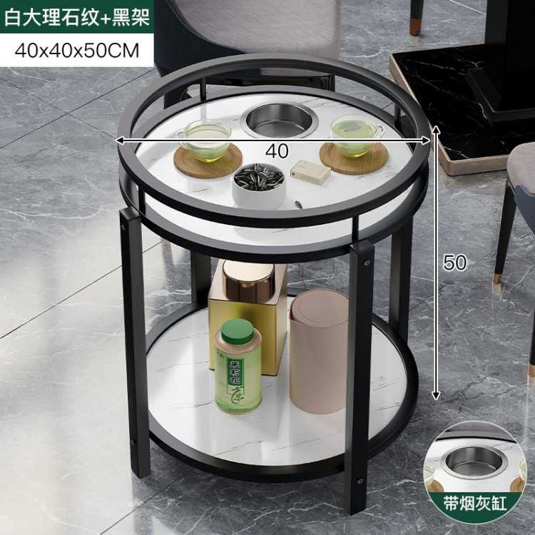 宗郎匠 麻将桌茶几茶水架双层圆形棋牌室专用烟缸茶水台麻将桌边几小茶几