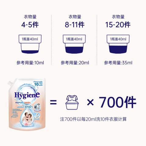 喜净 【亲肤柔护】hygiene泰国香氛洁净洗衣液持久留香旅行装补充袋装 图片 3