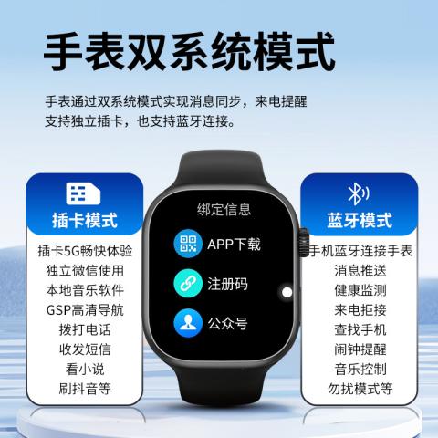 影巨人 双系统微信电话学生成人智能手表摩斯密码5G插卡全网通AI功能NFC 图片 2