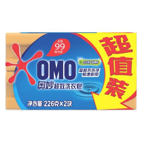 奥妙 超效易漂洗去渍肥皂耐用温和不伤手肥皂含芦荟精华226g*2+10g 图片 3