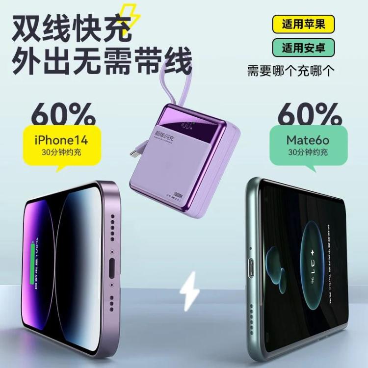 IMF 3C认证|充电宝可上飞机超级快充自带线便携移动电源20000毫安 图 5