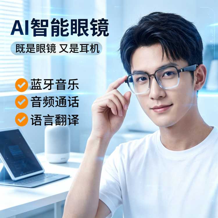 紫北家族 华为适用蓝牙智能眼镜ai翻译女士男士通用户外骑行语音通话耳机