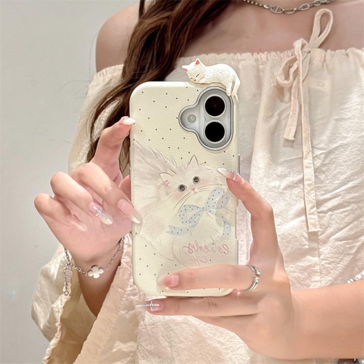 华夏方舟 蝴蝶结波点猫ins适用苹果17手机壳14保护套iPhone16promax防摔 图 6
