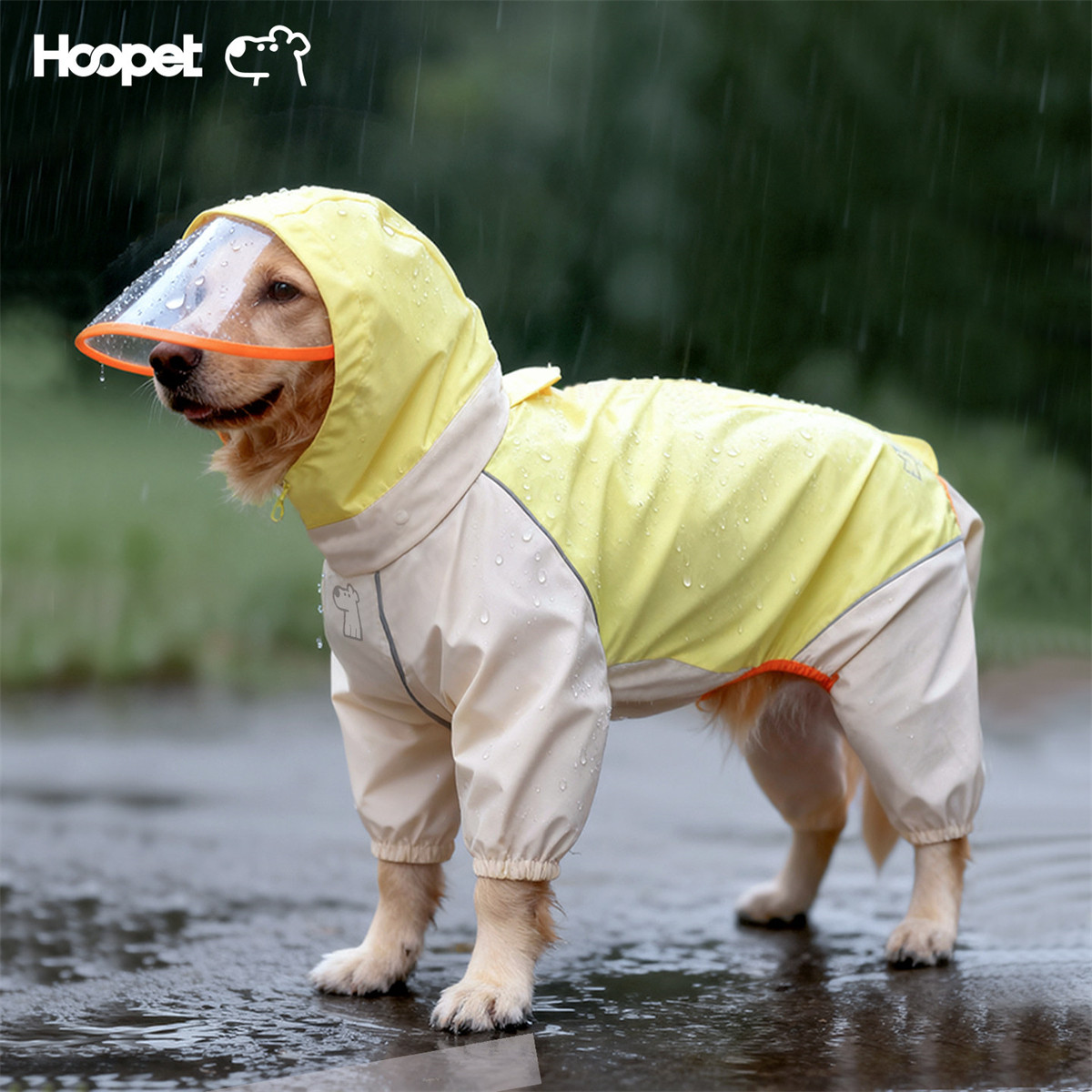 HOOPET 大狗全包雨衣宠物狗狗四脚全包中大型犬边牧金毛狗防水户外衣服