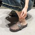 俞兆林 拖鞋女生夏季透明水晶简单闪闪平底镂空百搭包头凉拖 图片 4