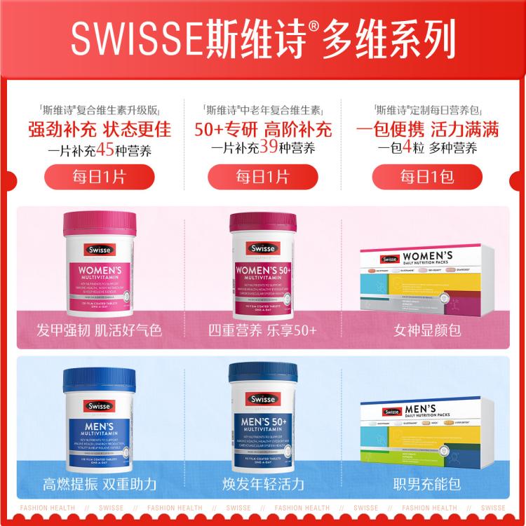 斯维诗 升级加码男士复合维生素120片*2草本矿维养护迸发高然活力