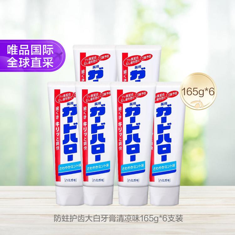 花王 防蛀护齿大白牙膏清凉味 165g*6支装