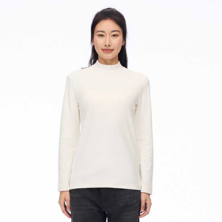 美特斯邦威 秋冬男小半高领净色长袖T恤休闲百搭学院风男式T恤 67元