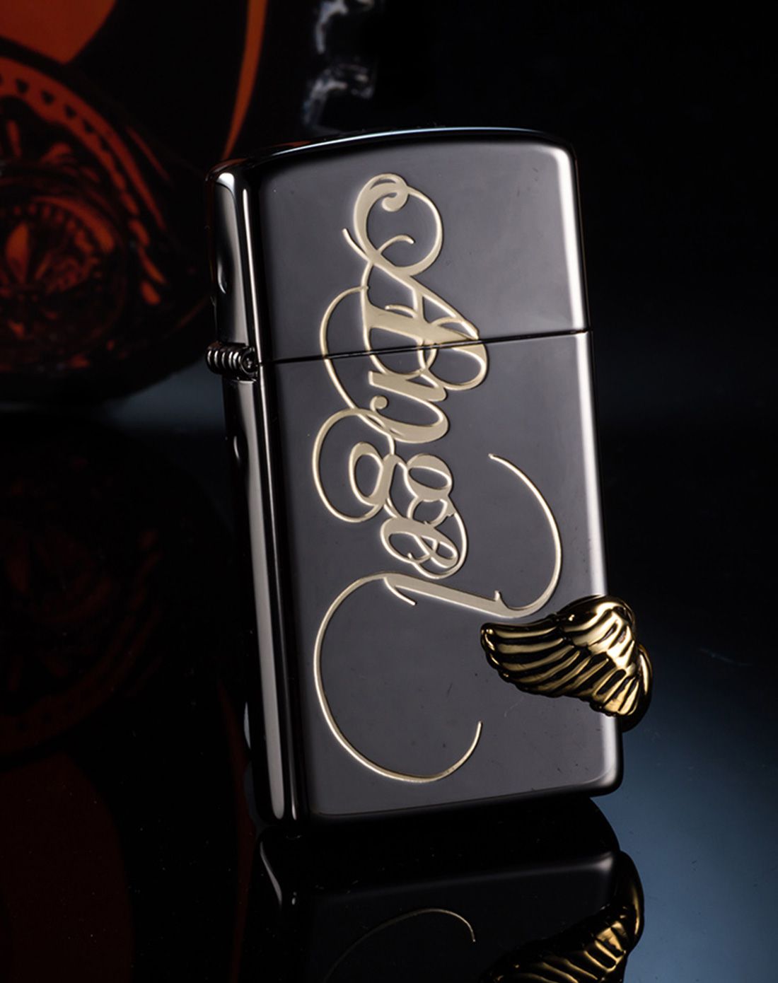 zippo 纤巧爱心天使-黑冰窄机