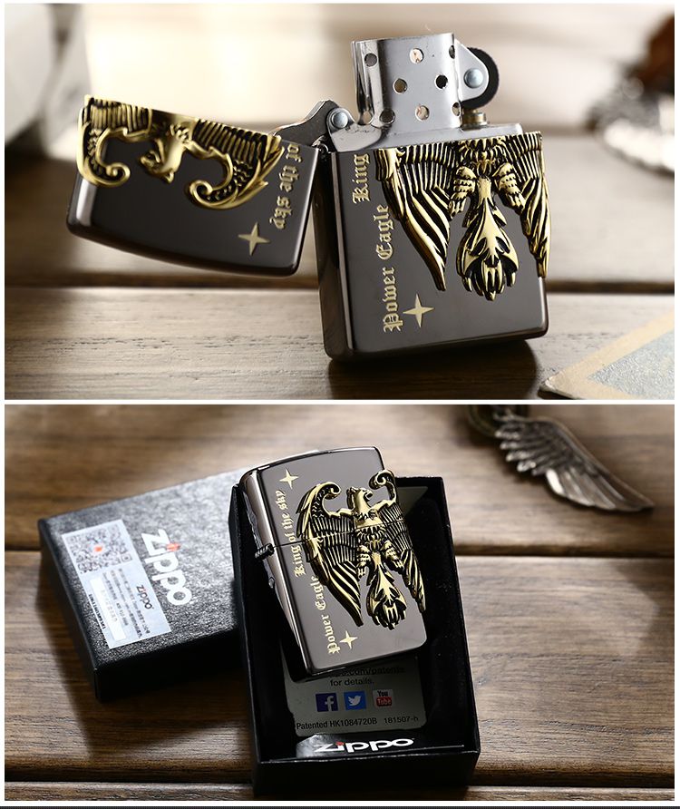 打火机专场zippo king of the sky-黑冰贴章常规机zbt-1-39a*天空之王