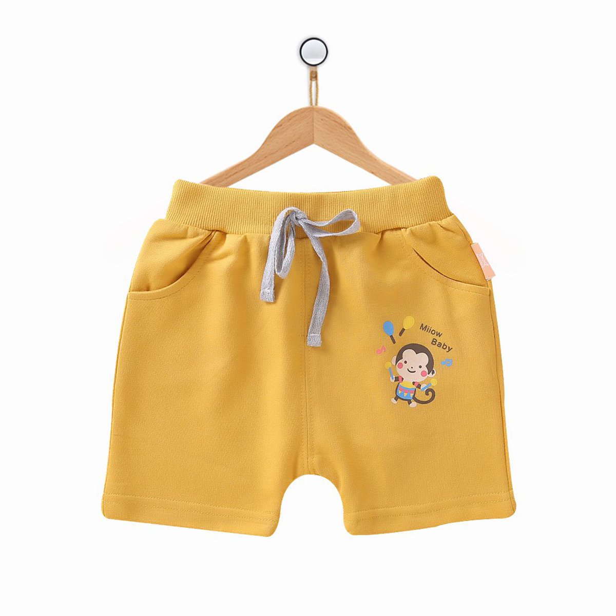 猫人2018夏季新款敲鼓小猴子0~6岁宝宝休闲短裤儿童外出短裤婴幼卫衣