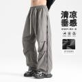 班尼路 【褶皱设计】美式伞兵裤潮牌高街春秋休闲运动个性纯色直筒工装裤 图片 1