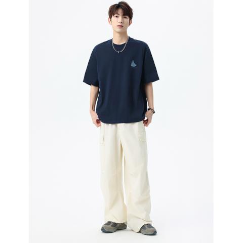 班尼路 【别致双面印花】夏季圆领短袖T恤男纯棉舒适宽松简约休闲上衣男 图片 8