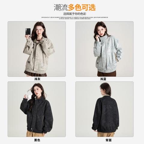 班尼路 女式休闲外套春秋百搭撞色拼接潮流美式甜酷帅气宽松显瘦飞行夹克 图片 5
