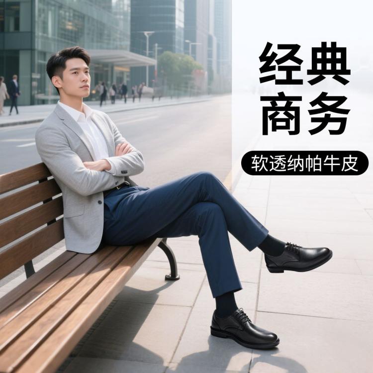 骆驼 【舒适耐磨】春男时尚英伦鞋商务正装休闲鞋孟克鞋商务正装鞋婚鞋