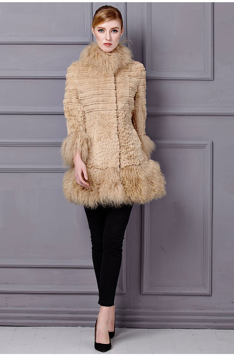 皮草x 大衣 特惠专场s! 女款米黄色兔毛外套 售后说明 instructions