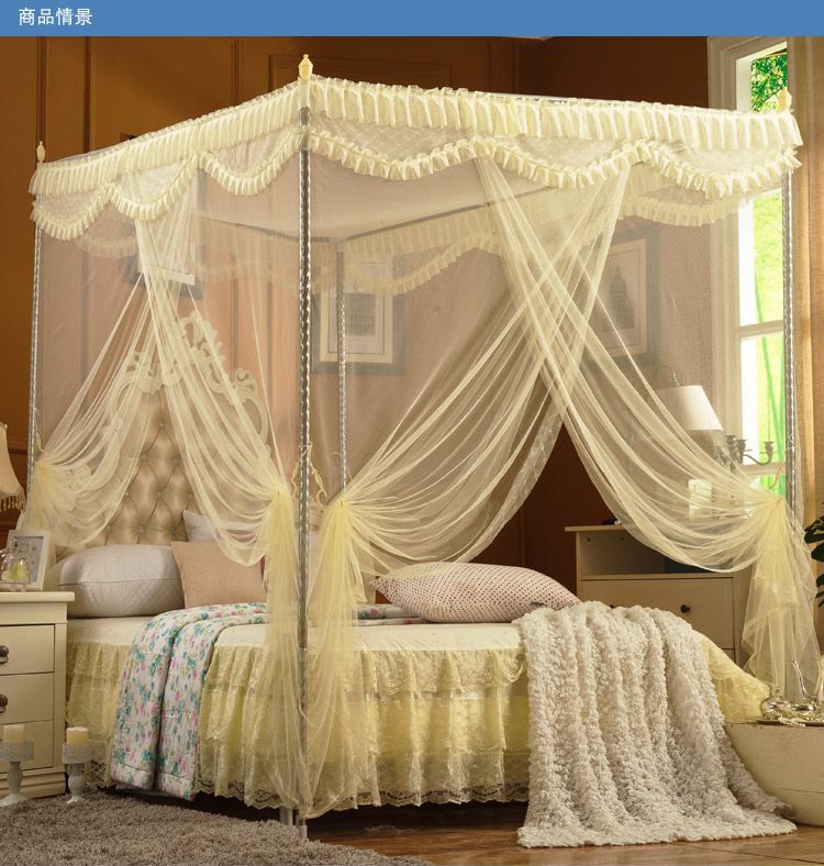 三开门宫廷式落地蚊帐