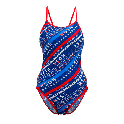 浩沙hosa中童女儿童连体三角泳衣 游泳衣