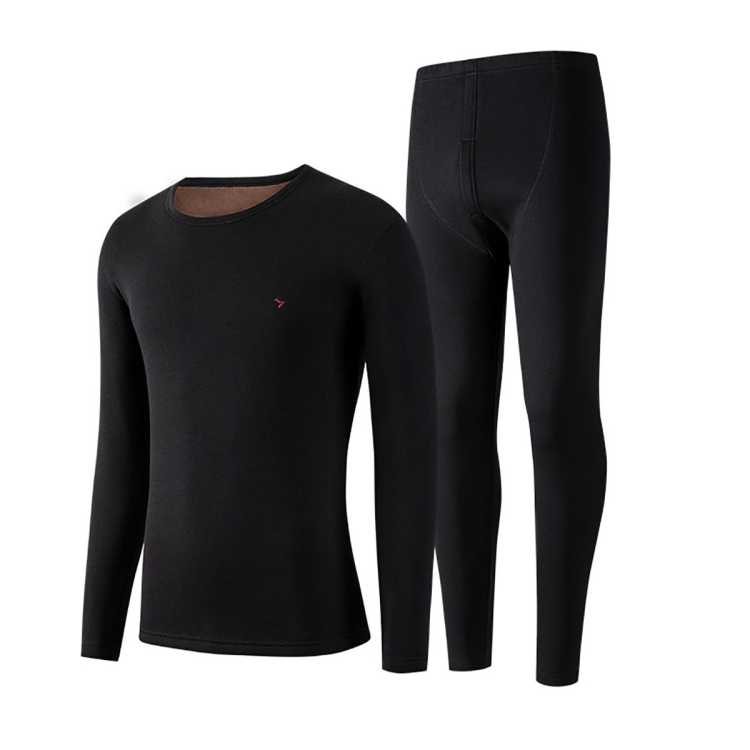 柒牌 【加绒加厚】保暖内衣男士套装防寒秋衣秋裤打底衫圆领保暖衣