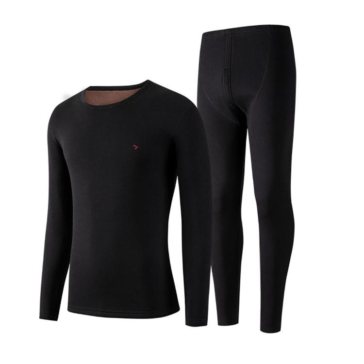 柒牌 【加绒加厚】保暖内衣男士套装防寒秋衣秋裤打底衫圆领保暖衣