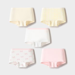 五条装纯棉裆成长期儿童内裤男童女童内裤三四角裤平角短裤薄透气