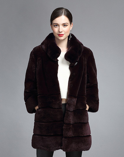 皮草x 大衣 特惠专场s!女式配狐狸毛领羊毛外套dd04f017w01_唯品会