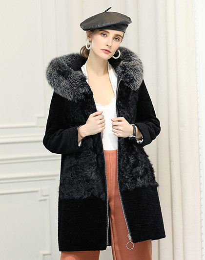 皮草x 大衣 特惠专场s!女式配狐狸毛领羊毛外套dd04f017w01_唯品会