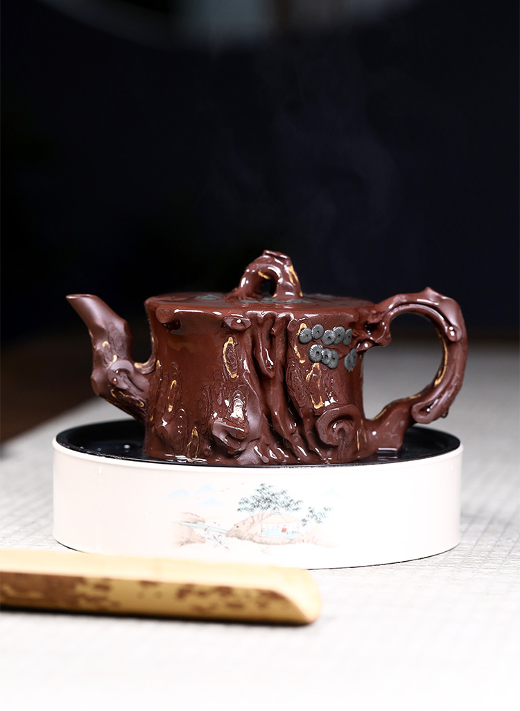 国工艺师庄红阳400cc原矿紫泥全手工听松紫砂壶泡茶壶茶壶