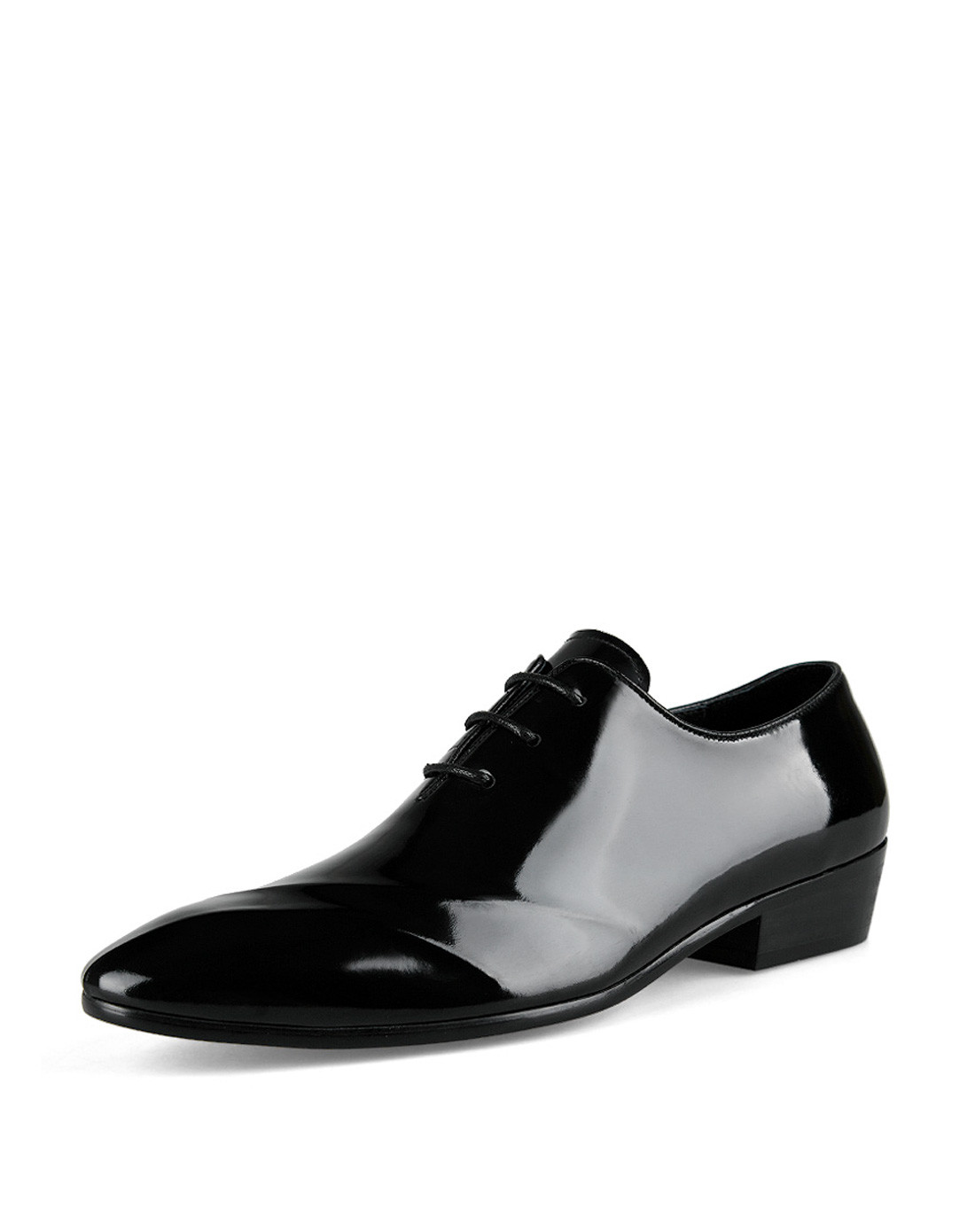 男士英伦风尖头系带正装皮鞋婚鞋酒红