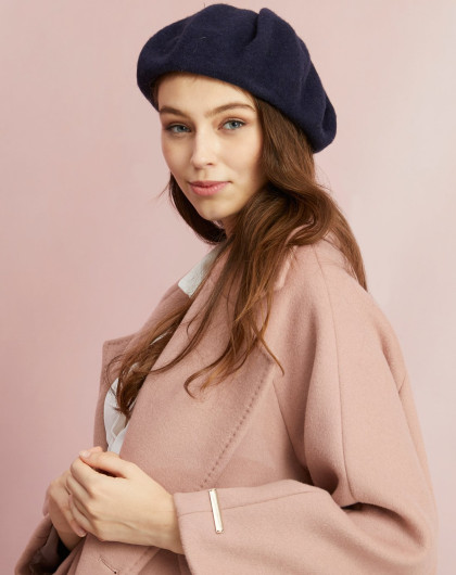 乐为帽子女士秋冬季天羊毛贝雷帽英伦礼帽淑女帽时尚画家帽