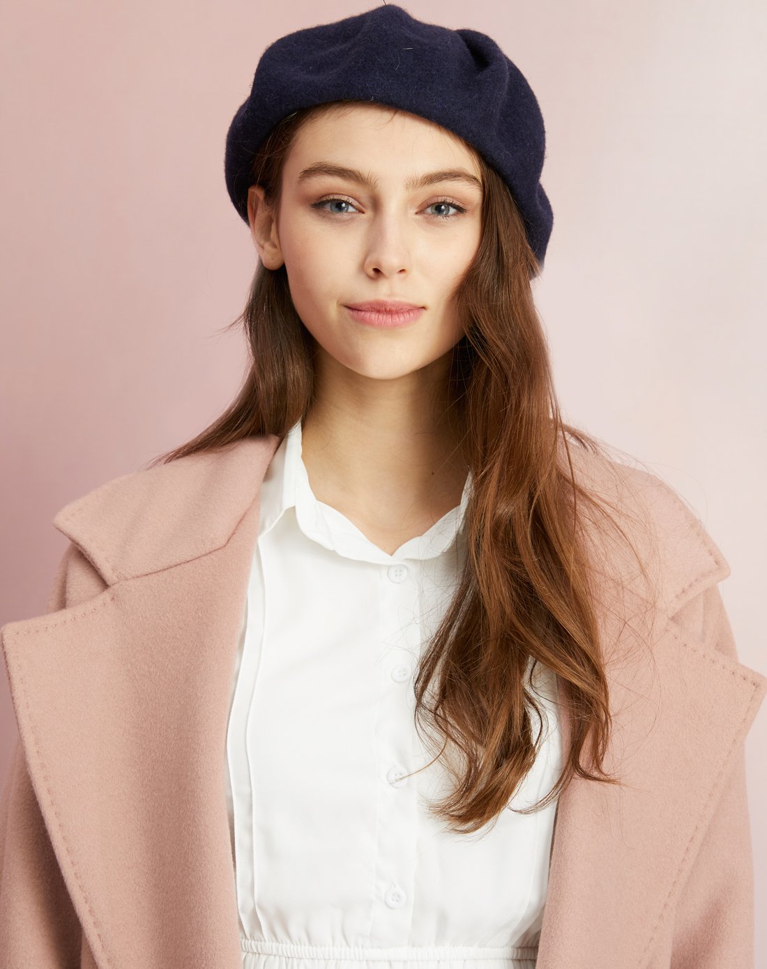 乐为帽子女士秋冬季天羊毛贝雷帽英伦礼帽淑女帽时尚画家帽