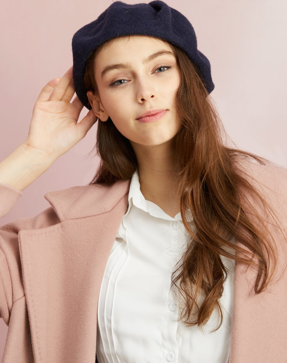 乐为帽子女士秋冬季天羊毛贝雷帽英伦礼帽淑女帽时尚画家帽