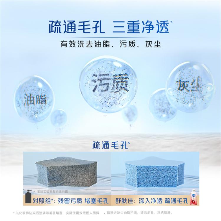 舒肤佳 净透沐浴露持久留香毛孔级净透细滑肌肤保湿滋润泡沫丰富家用