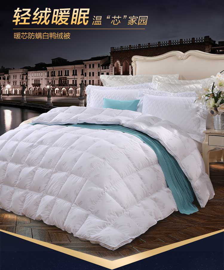 暖芯防螨白鸭绒被保暖冬被床上用品被芯