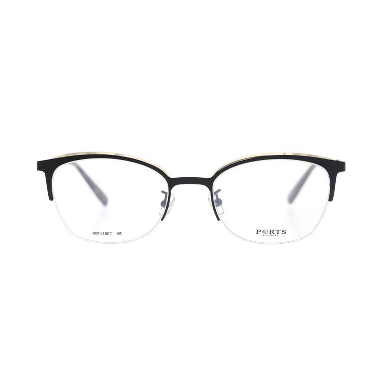 Ports 1961 Ports 宝姿ports女款日常半框个性休闲金属眼镜架pof11807 In Black