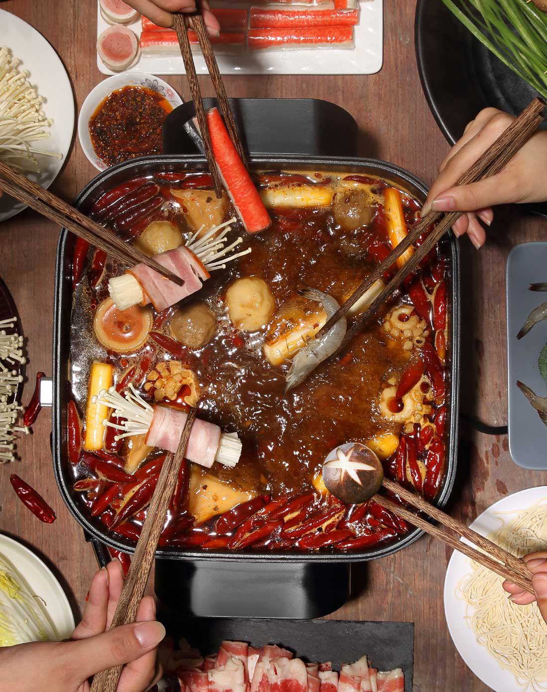 金正(nintaus)jzh-628a电火锅 麦饭石多功能电热锅 韩式电炒锅火锅炉