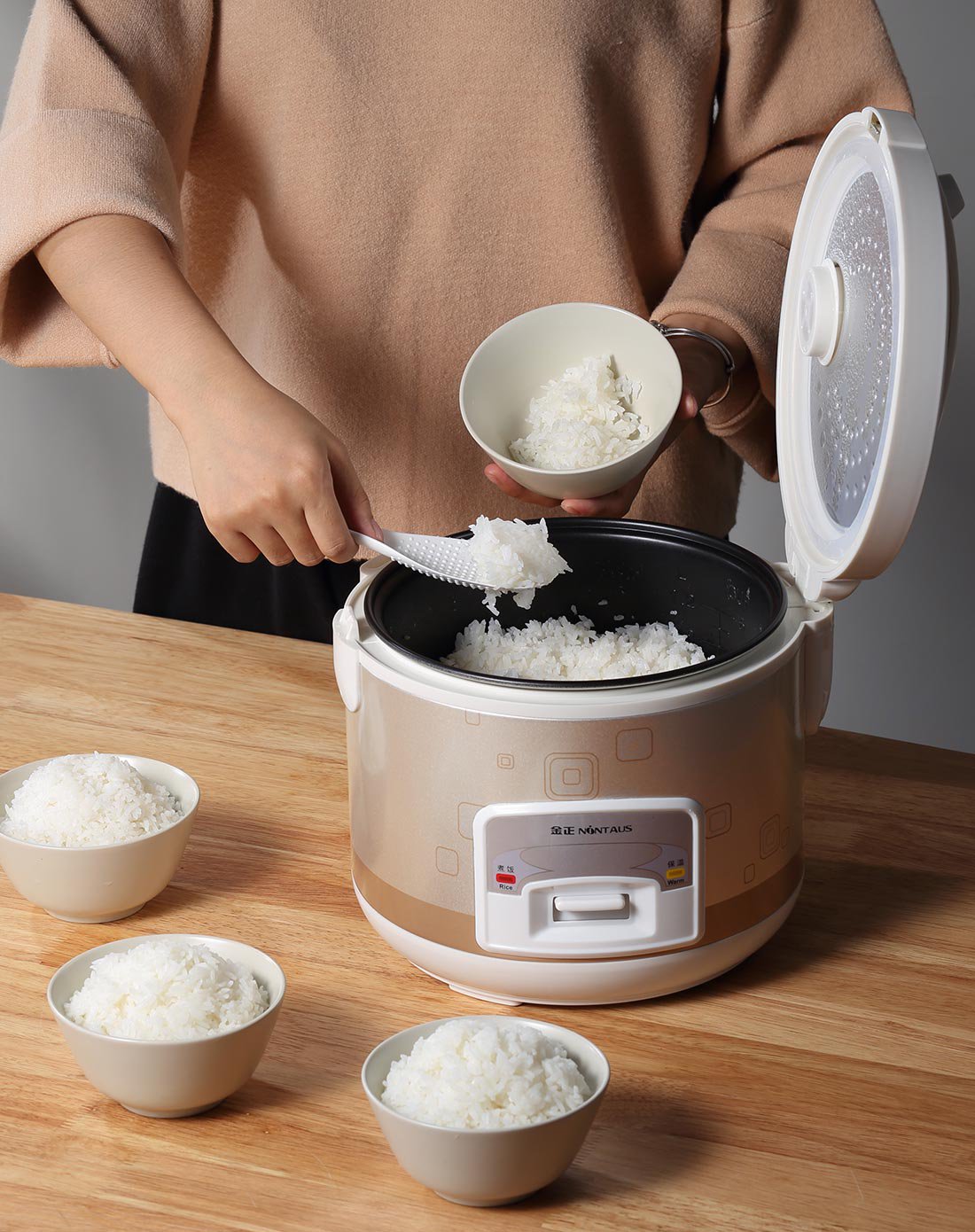 302d家用3l大容量不粘锅煮粥煲饭炖汤多功能蒸煮一体电饭锅电饭煲