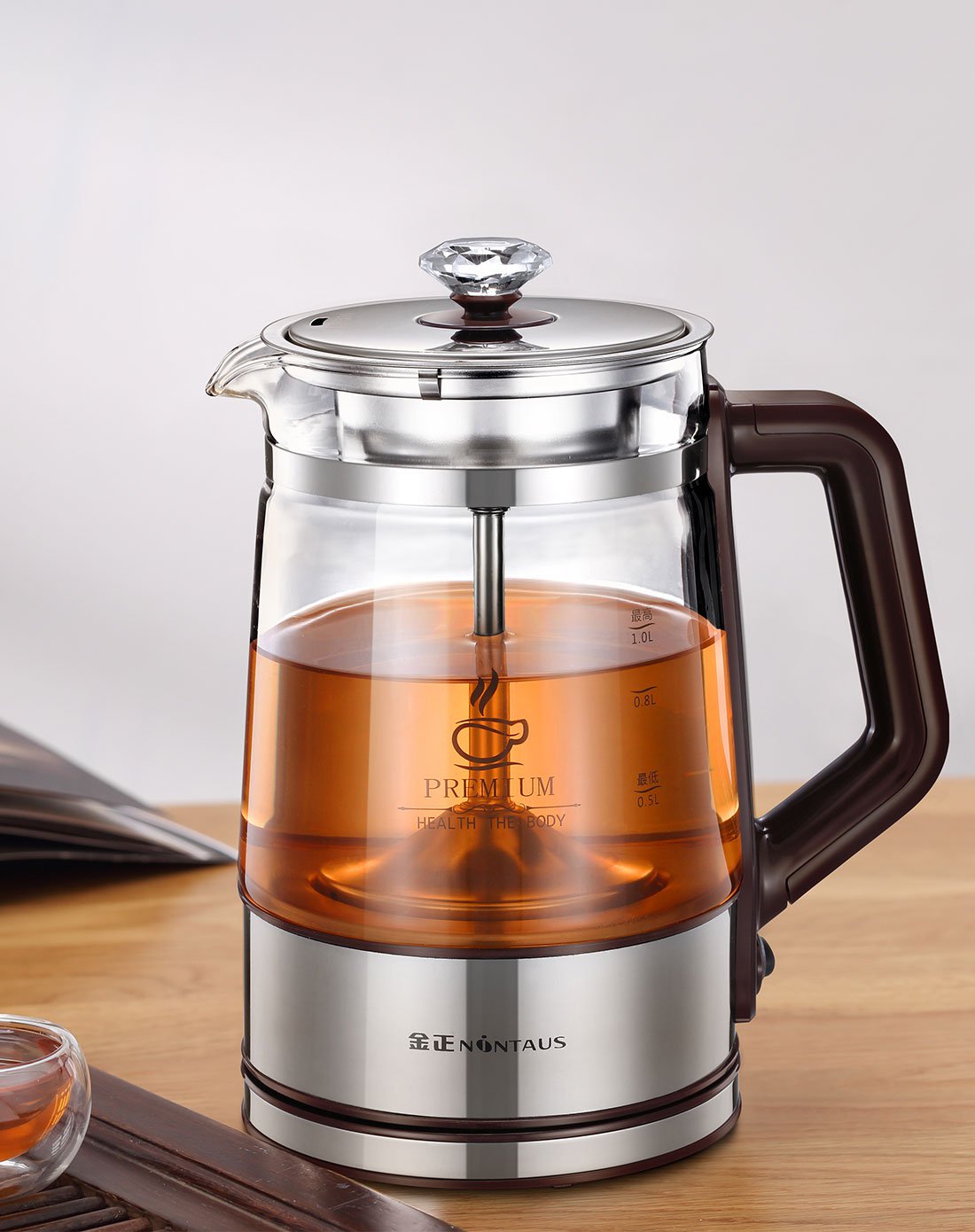 金正jzw-0616煮茶器黑茶花茶壶玻璃电热烧水壶养生壶