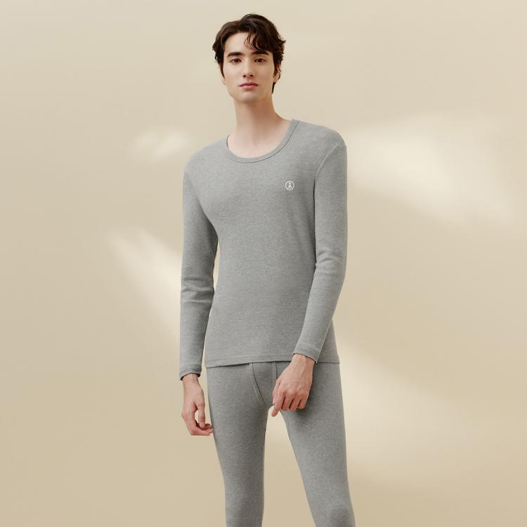 三枪 【100%纯棉厚棉】231克高弹防静电秋衣秋裤男保暖内衣套装