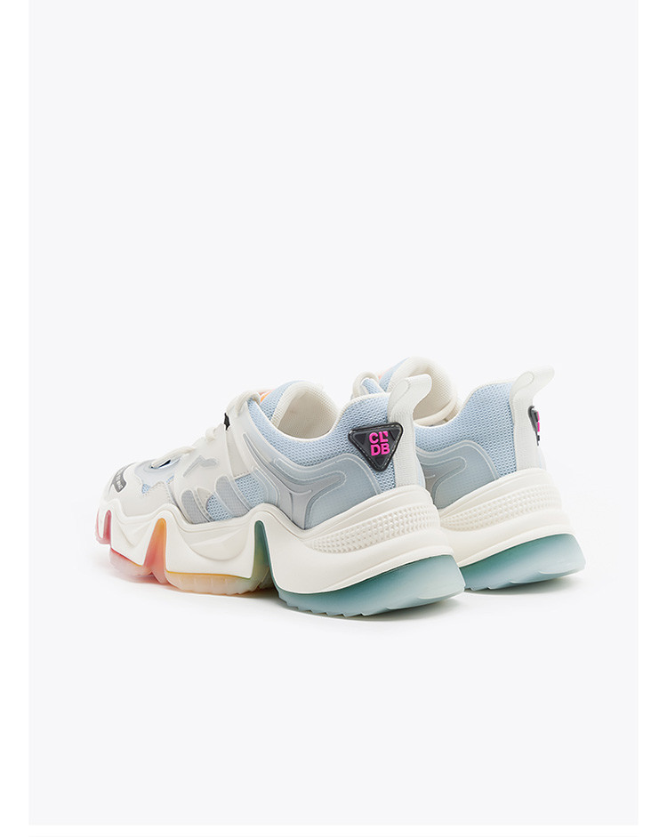 彩虹老爹鞋女2020新款时尚拼接波浪底休闲运动鞋女鞋